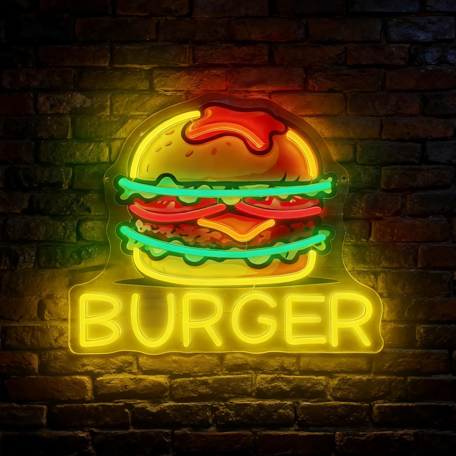 Food Snacks Restaurant - Neonowy szyld Burger, LED-owe szyldy z