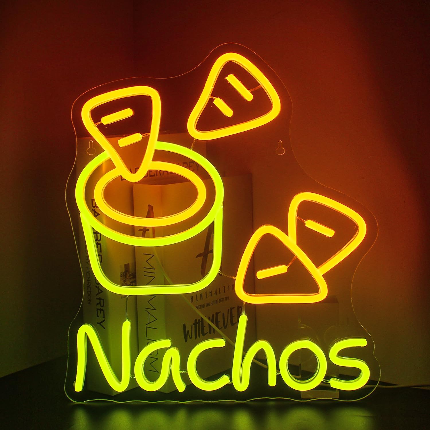 Food Snacks Game - Neonowy znak LED „Nachos” w kolorze