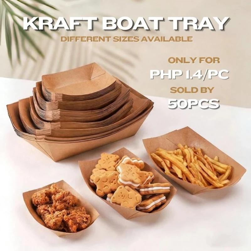 Food Snacks Restaurant - Tacki Kraft Boat, jednorazowe tacki na