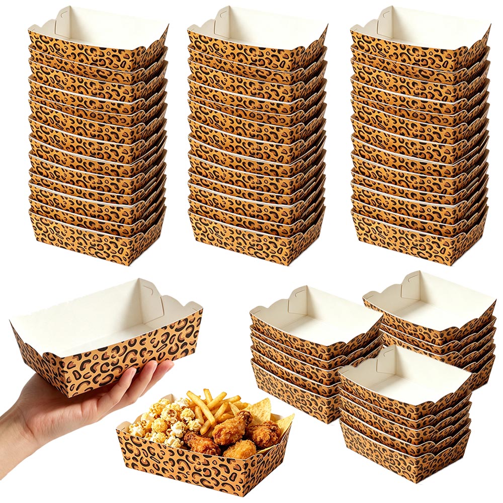 Food Day Snacks - 12-100 szt. Jednorazowe papierowe tacki na