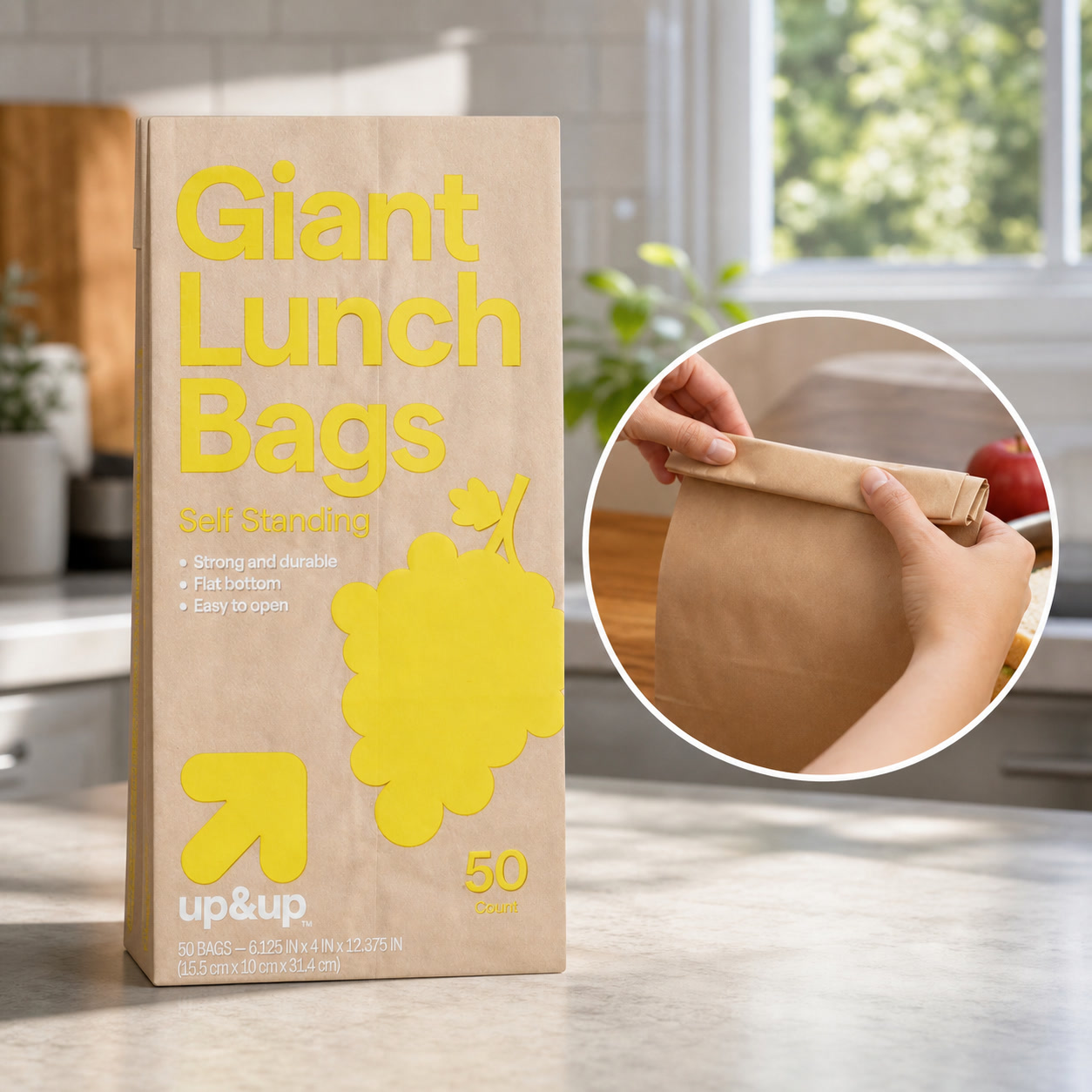 Food Giant Snacks - 100 sztuk dużych przezroczystych plastikowych torebek